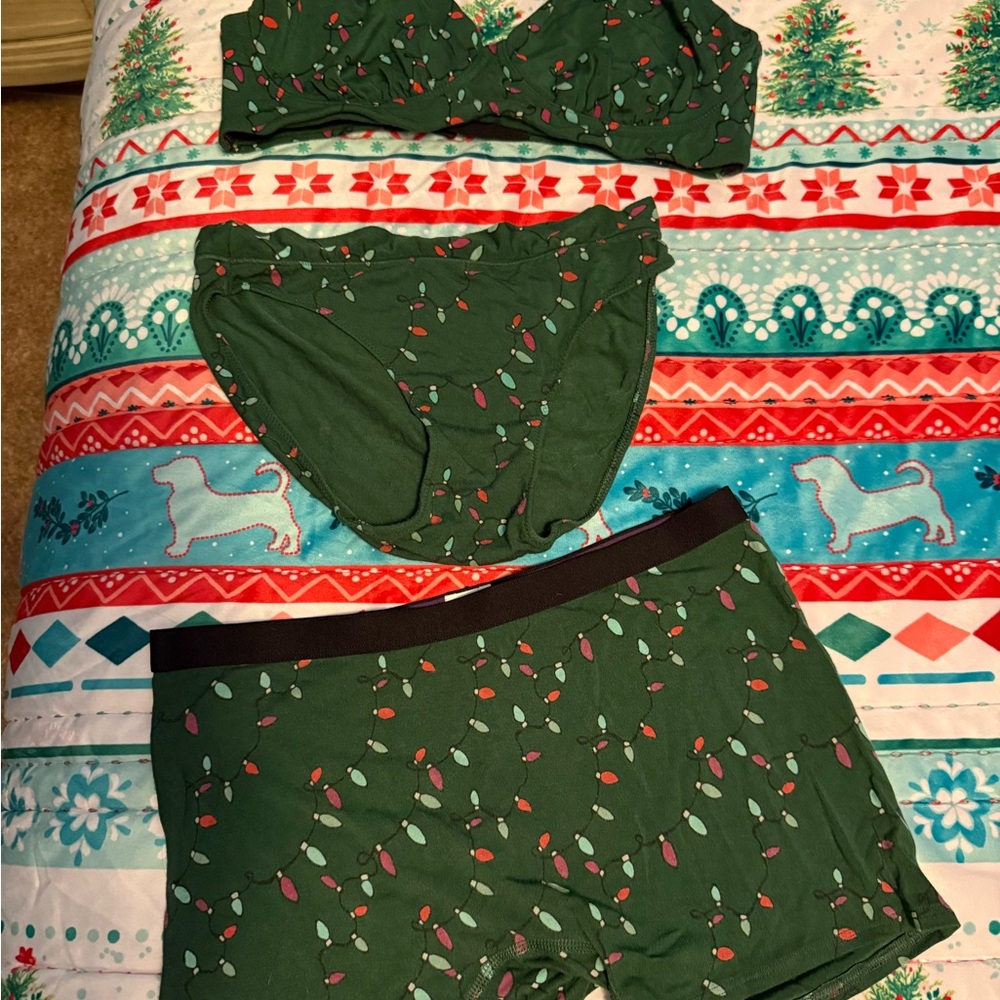 Green MeUndies three piece set
